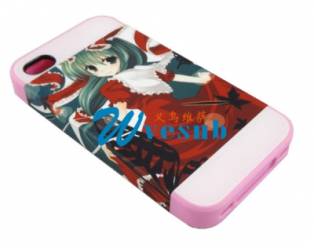 2 in 1 3D iPhone 4/4S Frosted Card Insert Cover-Pink