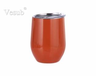 12oz Stainless Steel Stemless Wine Cup (Orange)