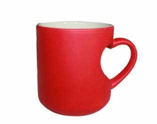 Heart Handle Color Chaning Mug-Red