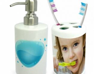 Toothbrush Holder - 4 Hole & Soap Dispenser
