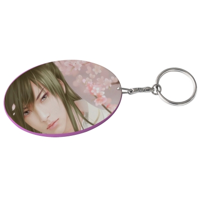 Oval Plastic Keychain 57*82mm(Color Edge)-Pink