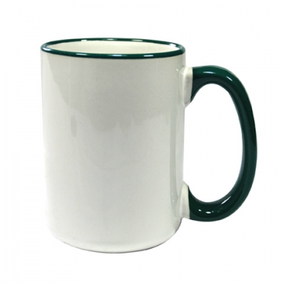 15oz Rim Handle Mug-Dark Green
