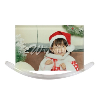 Glass Photo Frame with White Acrylic Swing Photo Stand