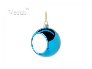 8cm Plastic Christmas Ball Ornament (Light Blue)