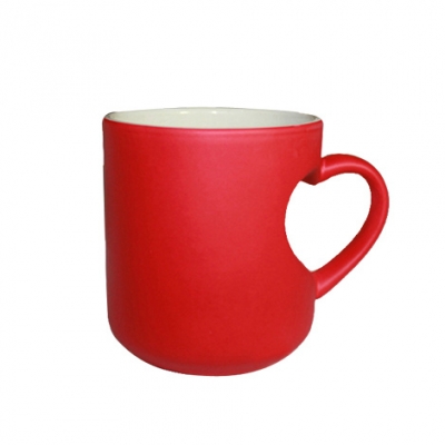 Heart Handle Color Chaning Mug-Red