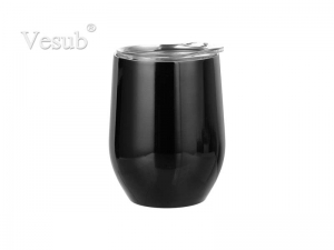 12oz Stainless Steel Stemless Wine Cup for UV Printing (Black)