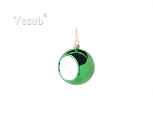 6cm Plastic Christmas Ball Ornament (Green)
