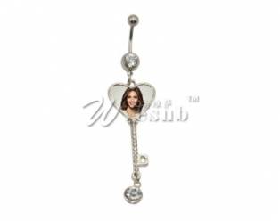 Fashion Sublimation Zinc Alloy Belly Button Ring(Heart)