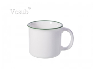 10oz/300ml Ceramic Enamel Mug (Green)
