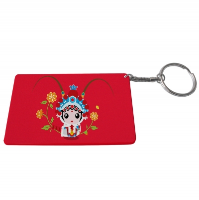 Credit Card Plastic Keychain 53*85mm(Color Edge)-Red