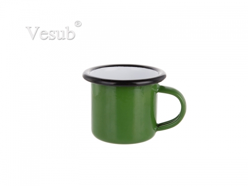 3oz/100ml Enamel Mug (Green, Black Edge)