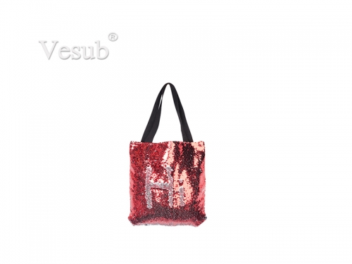 Sequin Double Layer Tote Bag(Red/Silver, 35*38cm)
