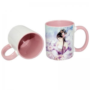 11oz Inner Rim Color Mug-Pink