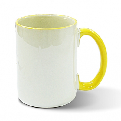 15oz Rim Handle Mug-Yellow