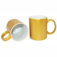 11oz Sparking Sublimation Ceramic Mugs Print Heat Transfer Mug - Gold