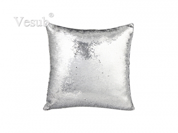 Flip Sequin Pillow Cover (Silver w/ Black)