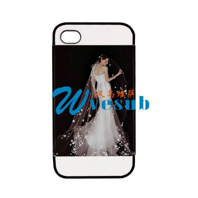 2 in 1 3D iPhone 4/4S Frosted Card Insert Cover-Black