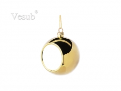 8cm Plastic Christmas Ball Ornament (Gold)