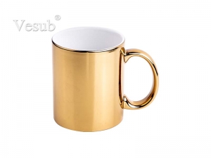 11oz Gold Plated Ceramic Mug