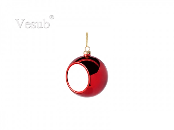 6cm Plastic Christmas Ball Ornament (Red)