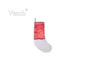 Sequin Christmas Stocking (Red/White)