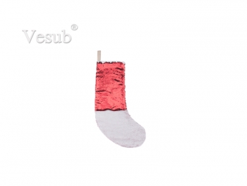 Sequin Christmas Stocking (Red/White)