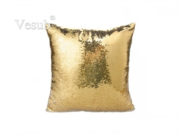 Flip Sequin Pillow Cover (Gold w/ Silver)