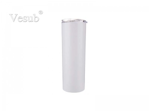 20oz/600ml Stainless Steel Tumbler with Straw &amp; Lid (White)