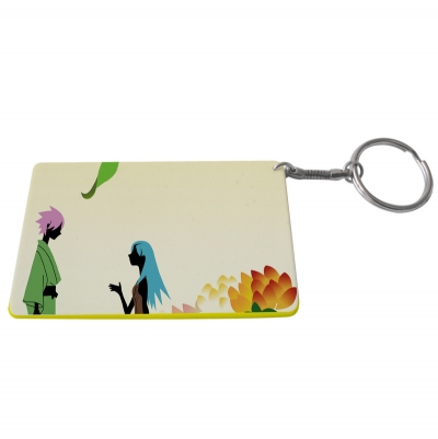 Credit Card Plastic Keychain 53*85mm(Color Edge)-Yellow