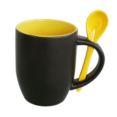 11oz Color Chaning Spoon Mug-Yellow