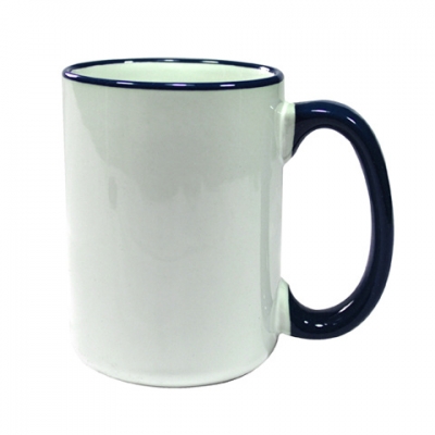 15oz Rim Handle Mug-Dark Blue