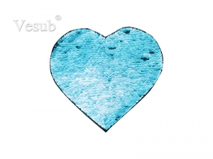 Flip Sequins Adhesive (Heart, Light Blue W/ White)