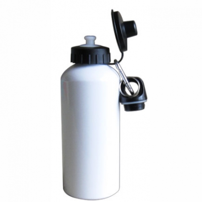 500ml Aluminium Water Bottle With Two Tops-White