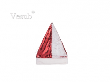 Flip Sequin Santa Hat (Red W/ White)