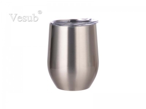 12oz Stainless Steel Stemless Wine Cup (Silver)
