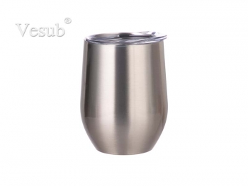 12oz Stainless Steel Stemless Wine Cup (Silver)