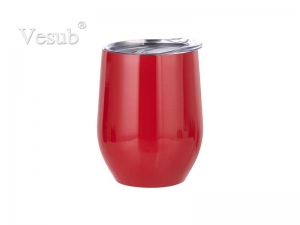 12oz Stainless Steel Stemless Wine Cup (Red)