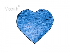Flip Sequins Adhesive (Heart, Dark Blue W/ White)