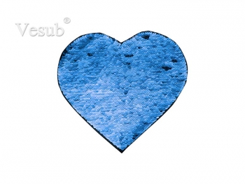 Flip Sequins Adhesive (Heart, Dark Blue W/ White)