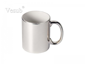 11oz Silver Plated Ceramic Mug