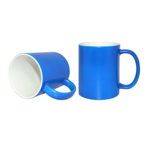 Sublimation 11oz Frosted Full Color Coated Ceramic Coffee Mug-Blue