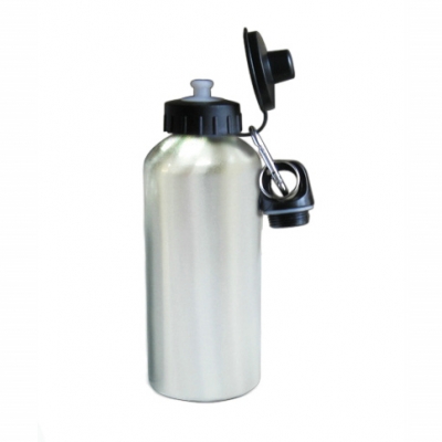 500ml Aluminium Water Bottle With Two Tops-Silver